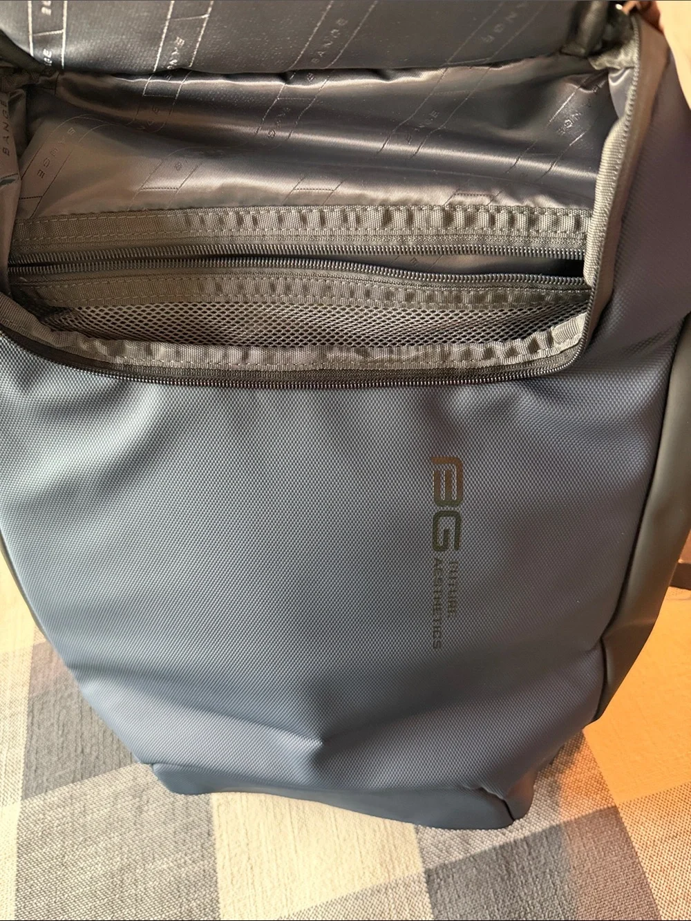 Bange BG Aesthetics Blue Men's Anti-Theft Business Backpack with USB Port NWT
